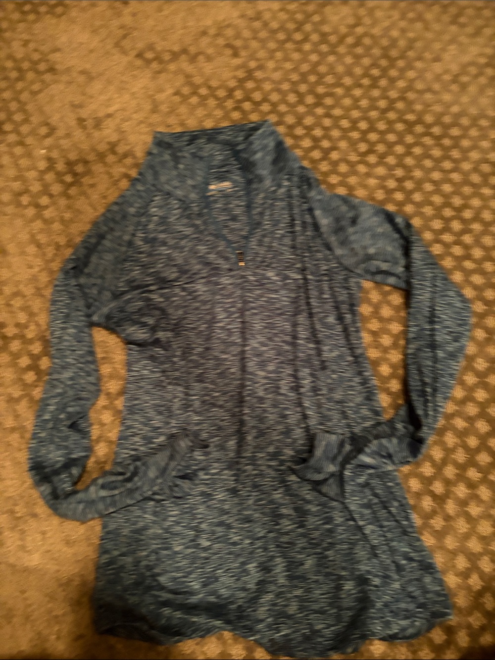 Columbia Blue Marled Long Sleeve Quarter-Zip Pullover